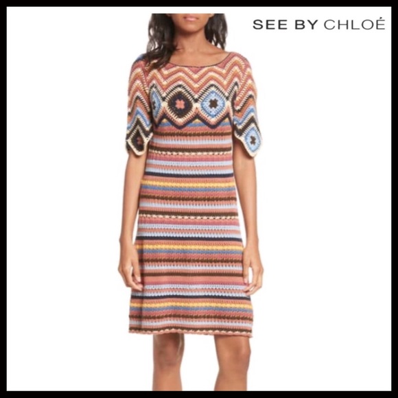 See By Chloe Dresses & Skirts - SEE BY CHLOE STRIPE COTTON MINI DRESS